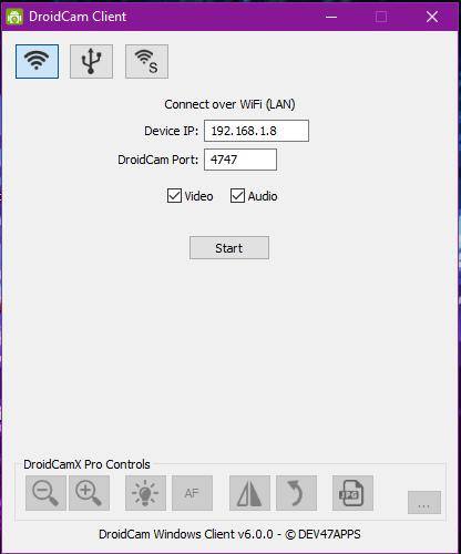DroidCam Client per usare smartphone come webcam.jpg